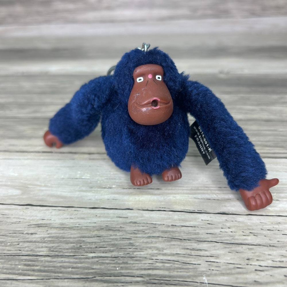 Kipling Keychain Franny Plush Navy Blue Monkey‎ Thumb Fob Bag Backpack